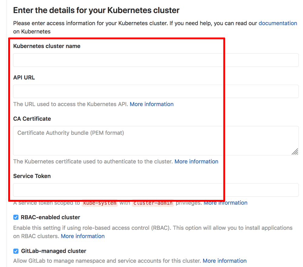 GitLab cluster configuration