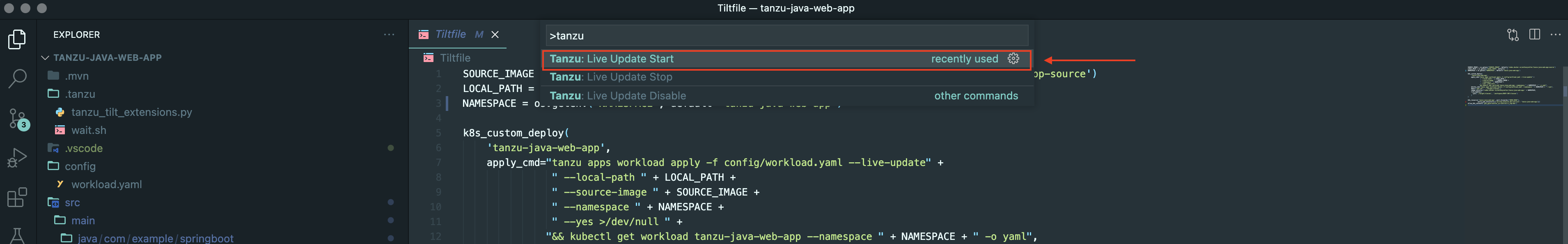 VS Code command palette