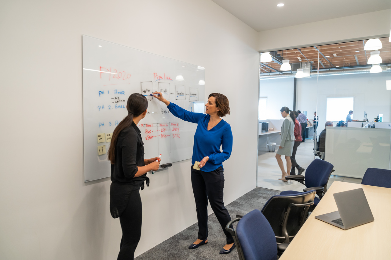 Two People at a Whiteboard